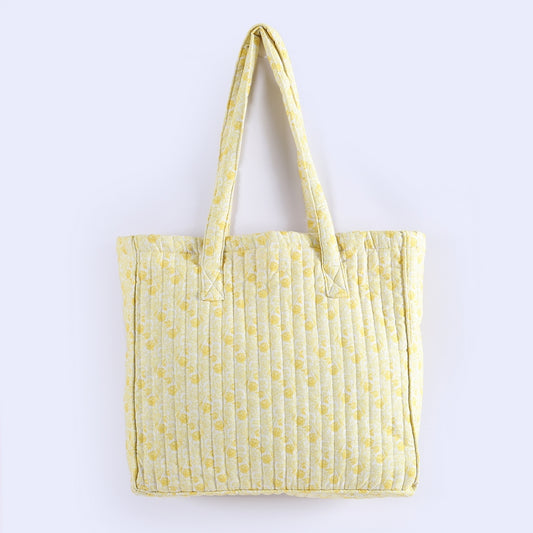 Mimi Quilted Shopper Yellow
