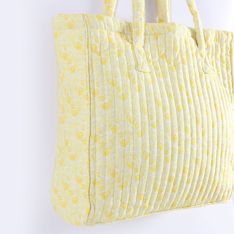 Mimi Quilted Shopper Yellow