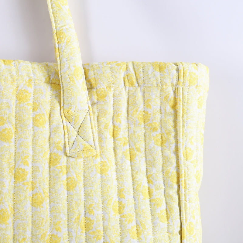 Mimi Quilted Shopper Yellow