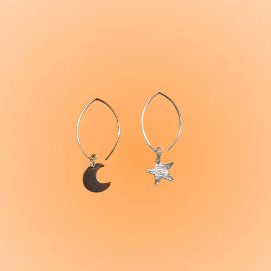 Silver MoonXStar Earring