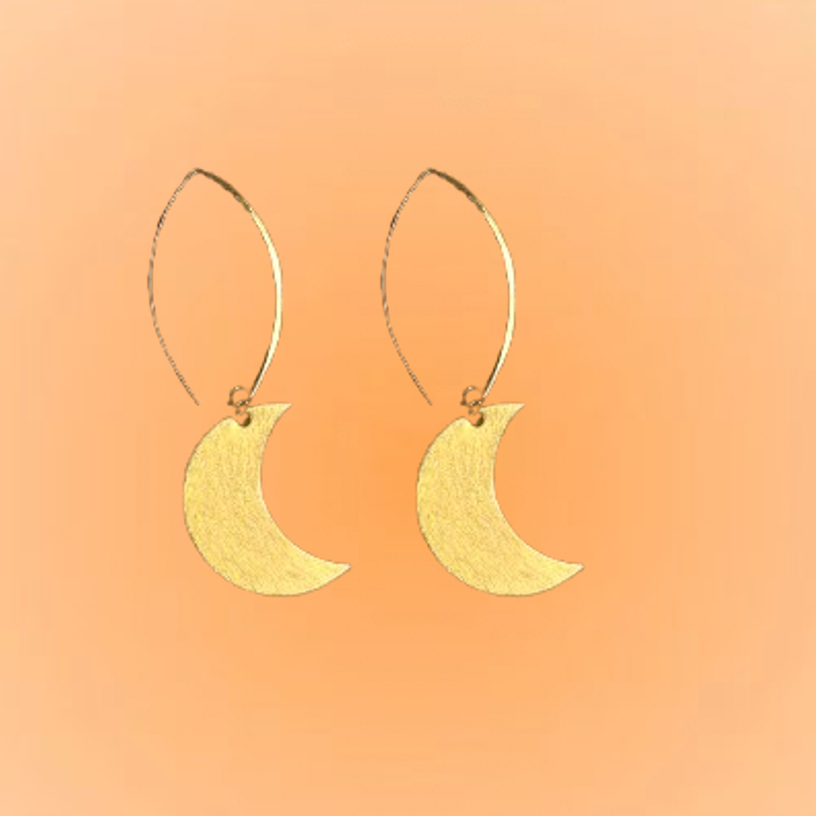 Gold Moon Earring