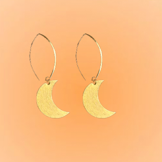Gold Moon Earring